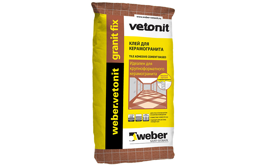 Плиточный цементный клей weber.vetonit granit fix 25 кг