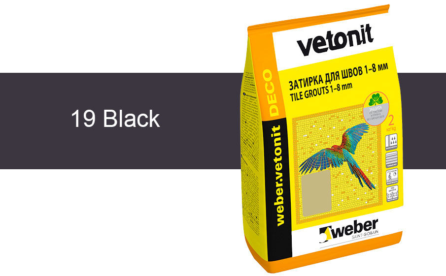 Затирка для швов weber.vetonit Deco 19 Black, 2 кг