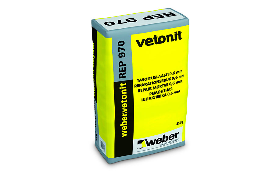 Шпаклевка цементная weber.vetonit REР 970 серый, 25 кг