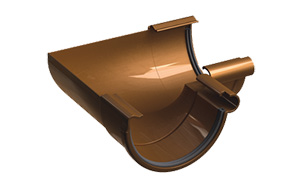 Угол желоба внутренний GALECO ПВХ, темно-коричневый RAL 8019, 91-179 градусов, D 170 мм