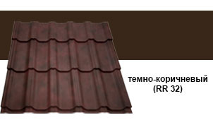 Металлочерепица Grand Line Kvinta Quarzit Matt RR 32 темно-коричневый