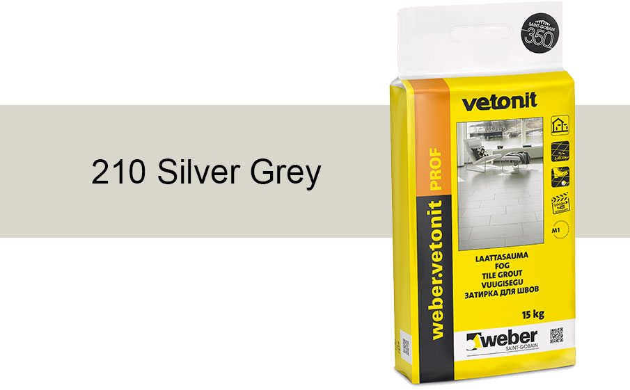 Затирка для швов weber.vetonit Prof 210 Silv grey 15 кг
