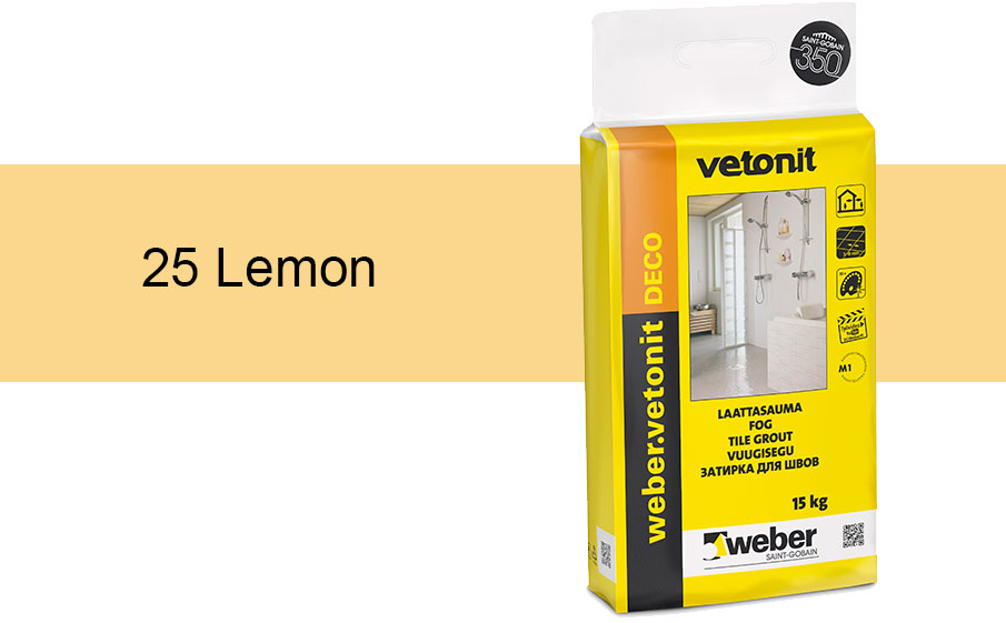 Затирка для швов weber.vetonit Deco 25 Lemon, 15 кг