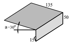 Фартук-капельник карнизный S14 TEGOLA, зеленый RAL 6020, развертка 20см, длина 2м