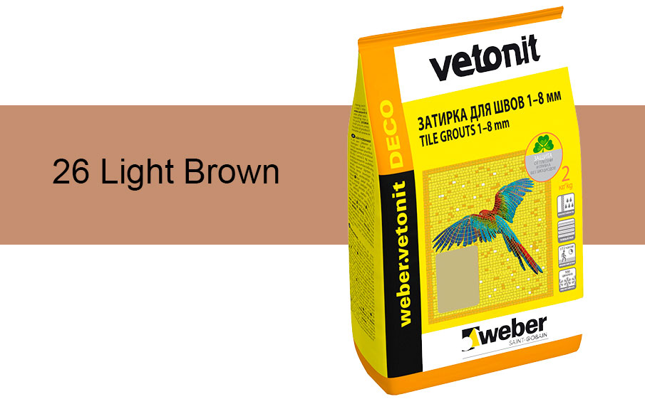 Затирка для швов weber.vetonit Deco 26 Light brown, 2 кг