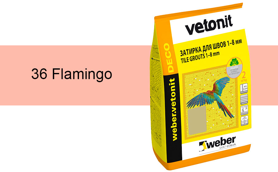 Затирка для швов weber.vetonit Deco 36 Flamingo, 2 кг