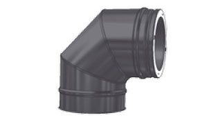 Отвод SCHIEDEL PERMETER 25 T450 NI 90 град. черный, D 250/300 мм