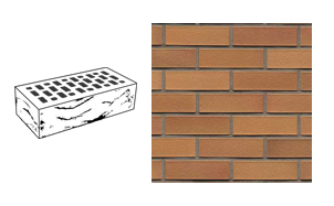 Кирпич клинкерный пустотелый Muhr 06 Hellbraun-bunt рустик, 290*90*52 мм