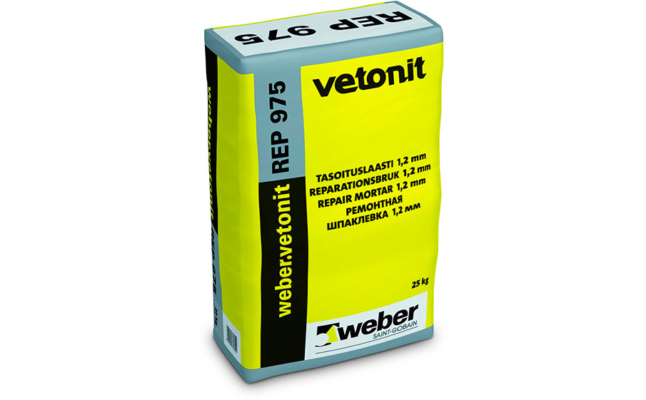 Шпаклевка цементная weber.vetonit REР 975 серый, 25 кг