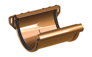 Соединитель желоба GALECO ПВХ, темно-коричневый RAL 8019, D 124 мм