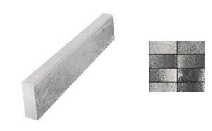 Тротуарный бордюр ВЫБОР БР 100.20.8, Гранит, Листопад Антрацит черно-белый, 1000*200*80 мм