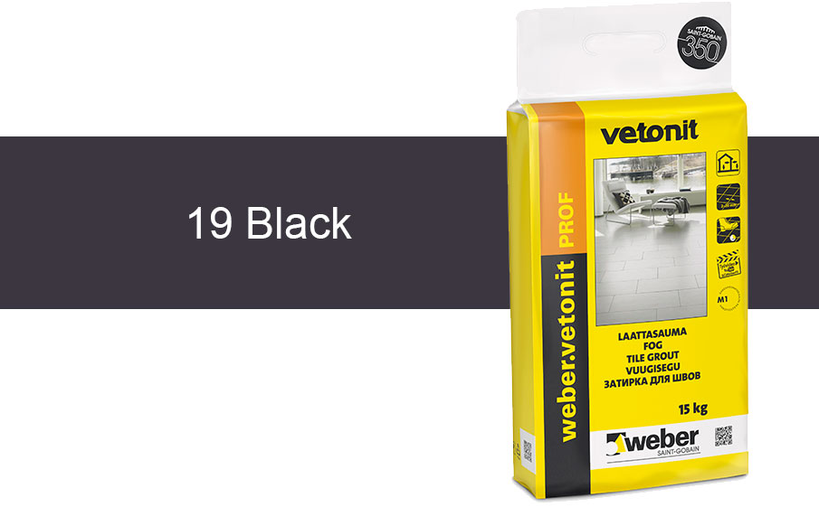 Затирка для швов weber.vetonit Prof 19 Black 15 кг