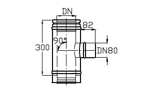 Тройник для дымохода SCHIEDEL ICS 25 SW 80 90 град., D 130/180 мм