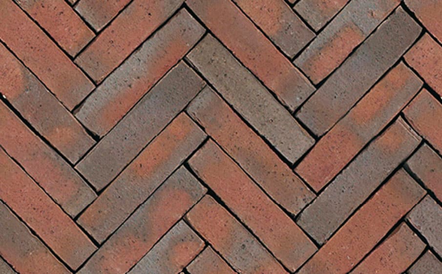 Клинкерная тротуарная брусчатка ручной формовки Penter Rosa wasserstrich rood-blauw gereduceerd, 200х50х85 мм