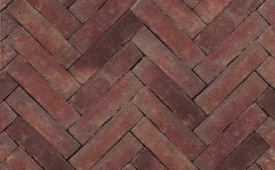 Клинкерная тротуарная брусчатка ручной формовки Penter Padova rood-paars gereduceerd, 200х50х85 мм