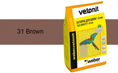 Затирка для швов weber.vetonit Deco 31 Brown, 2 кг