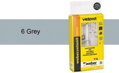 Затирка для швов weber.vetonit Deco 6 Grey, 15 кг