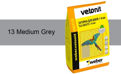 Затирка для швов weber.vetonit Deco 13 Med grey, 2 кг