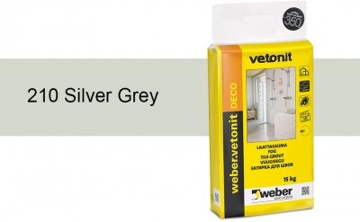 Затирка для швов weber.vetonit Deco 210 Silv grey, 15 кг