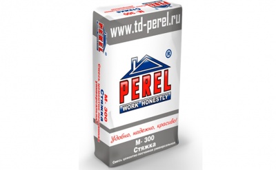 Штукатурно-кладочная смесь PEREL М-300 для заливки фундаментов, изготовления бетонных стяжек, 50 кг