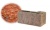 Облицовочный бетонный камень угловой Меликонполар СКЦ 2Л-4 красный 3%, 390*120(190)*188 мм
