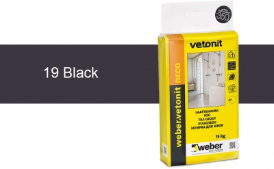 Затирка для швов weber.vetonit Deco 19 Black, 15 кг