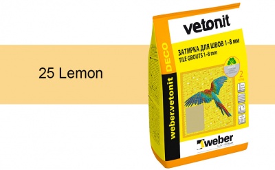 Затирка для швов weber.vetonit Deco 25 Lemon, 2 кг