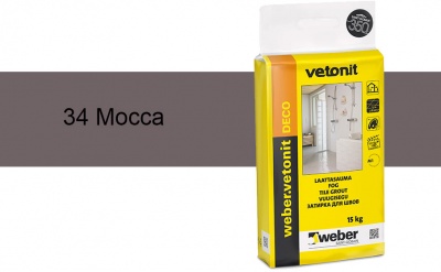 Затирка для швов weber.vetonit Deco 34 Mocca, 15 кг
