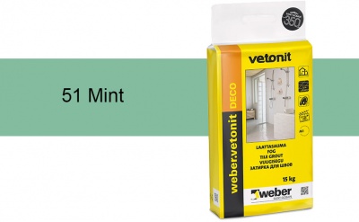 Затирка для швов weber.vetonit Deco 51 Mint, 15 кг