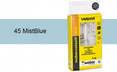 Затирка для швов weber.vetonit Deco 45 Mist Blue, 15 кг