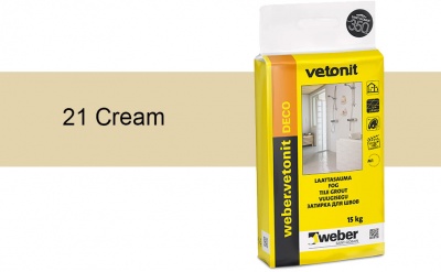 Затирка для швов weber.vetonit Deco 21 Cream, 15 кг