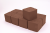 Клинкерная тротуарная брусчатка Lode Brunis коричневая гладкая, 60*60*52 мм