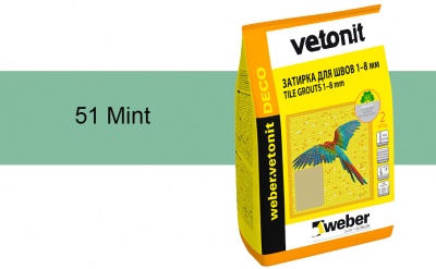 Затирка для швов weber.vetonit Deco 51 Mint, 2 кг