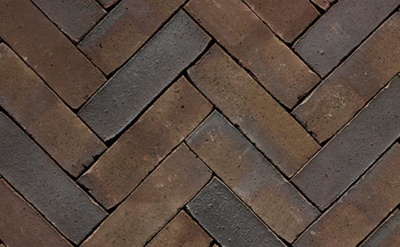 Клинкерная тротуарная брусчатка ручной формовки Penter Incana wasserstrich bruin-zwart gereduceerd, 200х65х85 мм