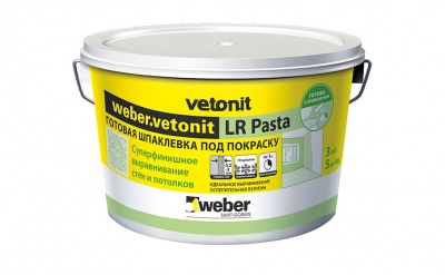 Шпаклевка суперфинишная weber.vetonit LR Pasta, белая, 5 кг/ведро