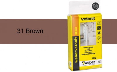Затирка для швов weber.vetonit Deco 31 Brown, 15 кг