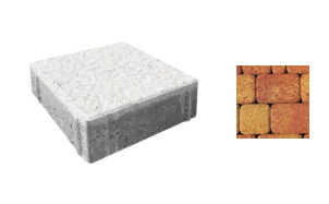 Плитка тротуарная ВЫБОР Бельпассо 4КБ.6, Листопад Каир красно-желтый гранит, 150*150*60 мм