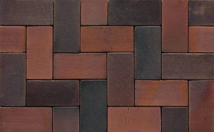 Тротуарная клинкерная брусчатка Muhr №04S Rotbraun-bunt spezial, 240*118*52 мм