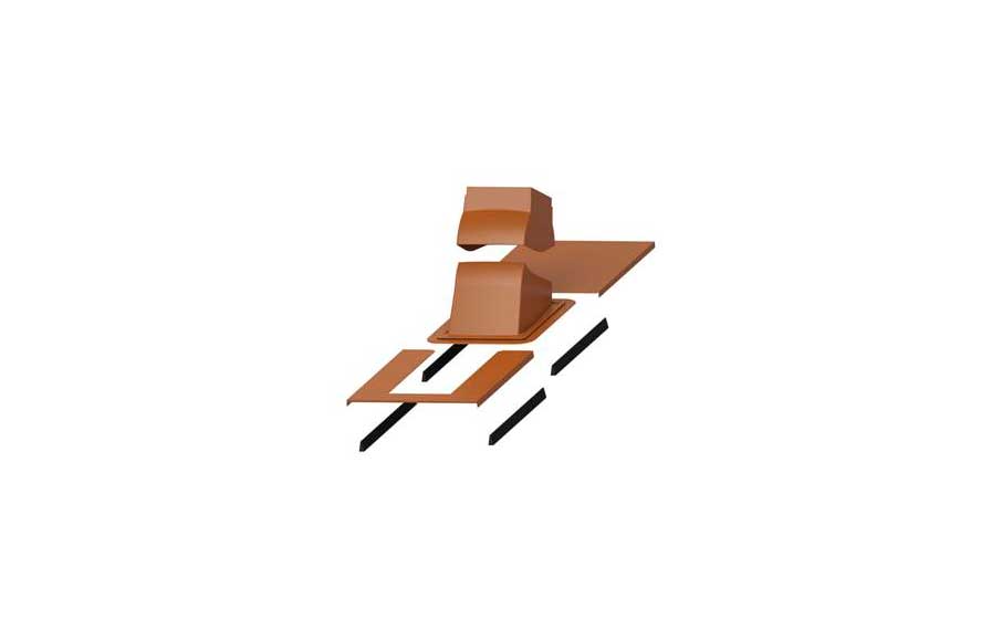Проходной элемент VILPE PIIPPU MODULAR квадратный + окантовка, кирпичный