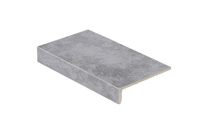 Клинкерная ступень прямоугольная Stroeher Keraplatte Roccia 840 grigio, 240x175х52x10 мм