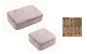Плитка тротуарная ВЫБОР Классико 1КО.4, Листопад Мустанг оранжево-черный гранит (в комплекте 2 камня)