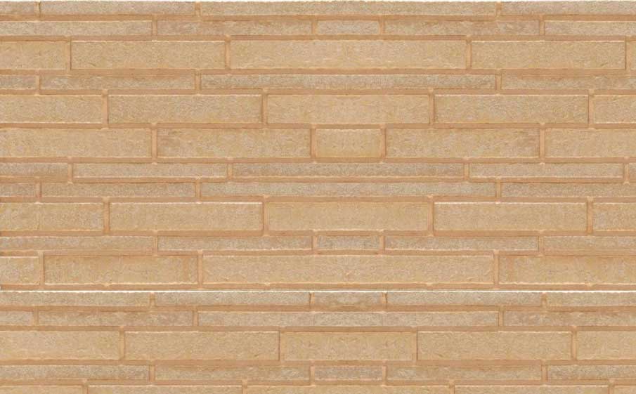 Клинкерная фасадная плитка Stroher Zeitlos 355 sandschmelz рельефная, 400*71*14 мм