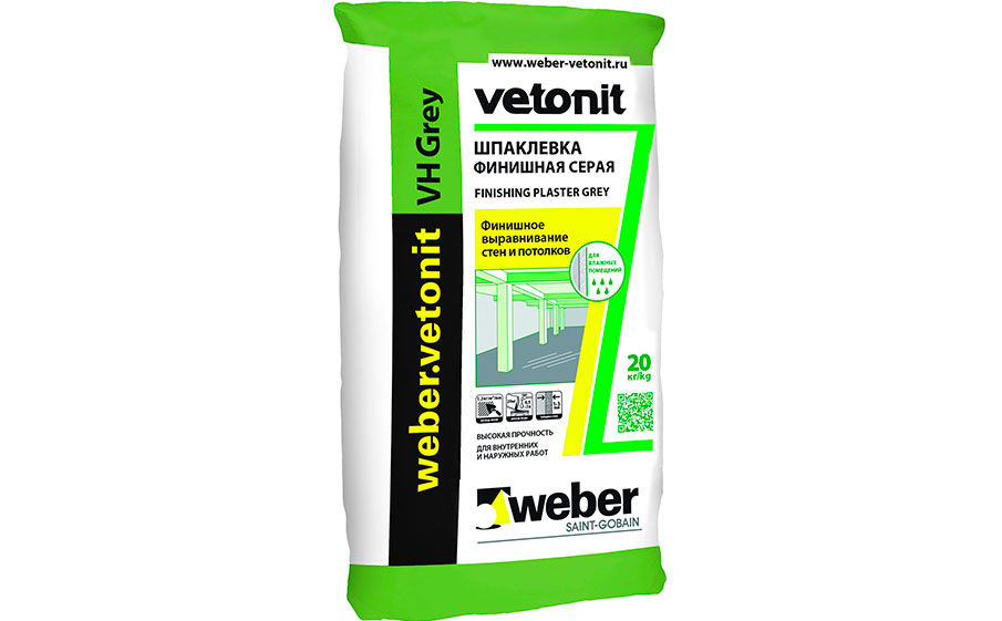 Финишная шпаклевка weber.vetonit VH grey, 20 кг