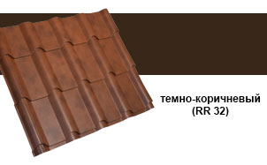 Металлочерепица Grand Line Kamea Quarzit Matt RR 32 темно-коричневый