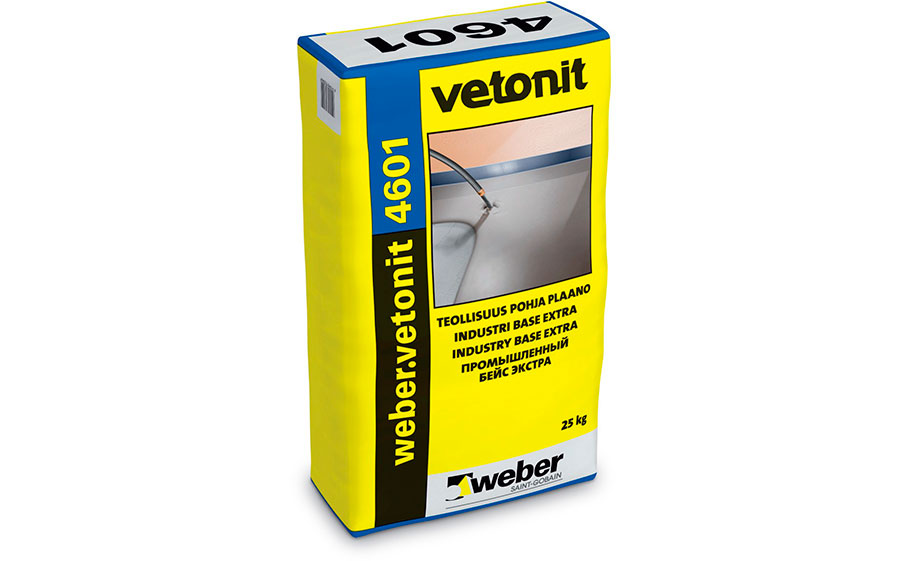 Базовый промышленный наливной пол weber.vetonit 4601 (Industry Base Extra) , 25 кг
