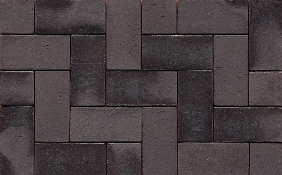 Тротуарная клинкерная брусчатка Muhr №15 Schwarz-bunt edelglanz, 200*100*52 мм