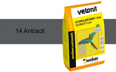 Затирка для швов weber.vetonit Deco 14 Antracit, 2 кг