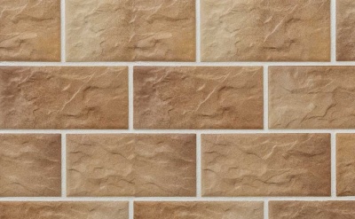 Клинкерная фасадная плитка Stroher Kerabig KS 14 braun-bunt рельефная, 302*148*12 мм