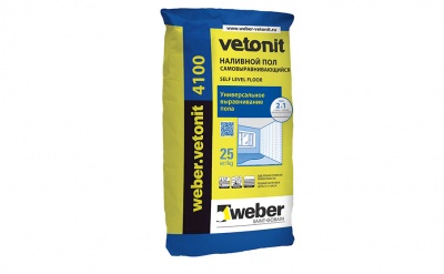 Наливной пол самовыравнивающийсся weber.vetonit 4100, серый, 25кг