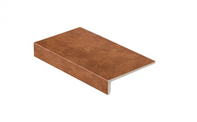 Клинкерная ступень прямоугольная Stroeher Keraplatte Roccia 841 rosso, 294x175х52x10 мм